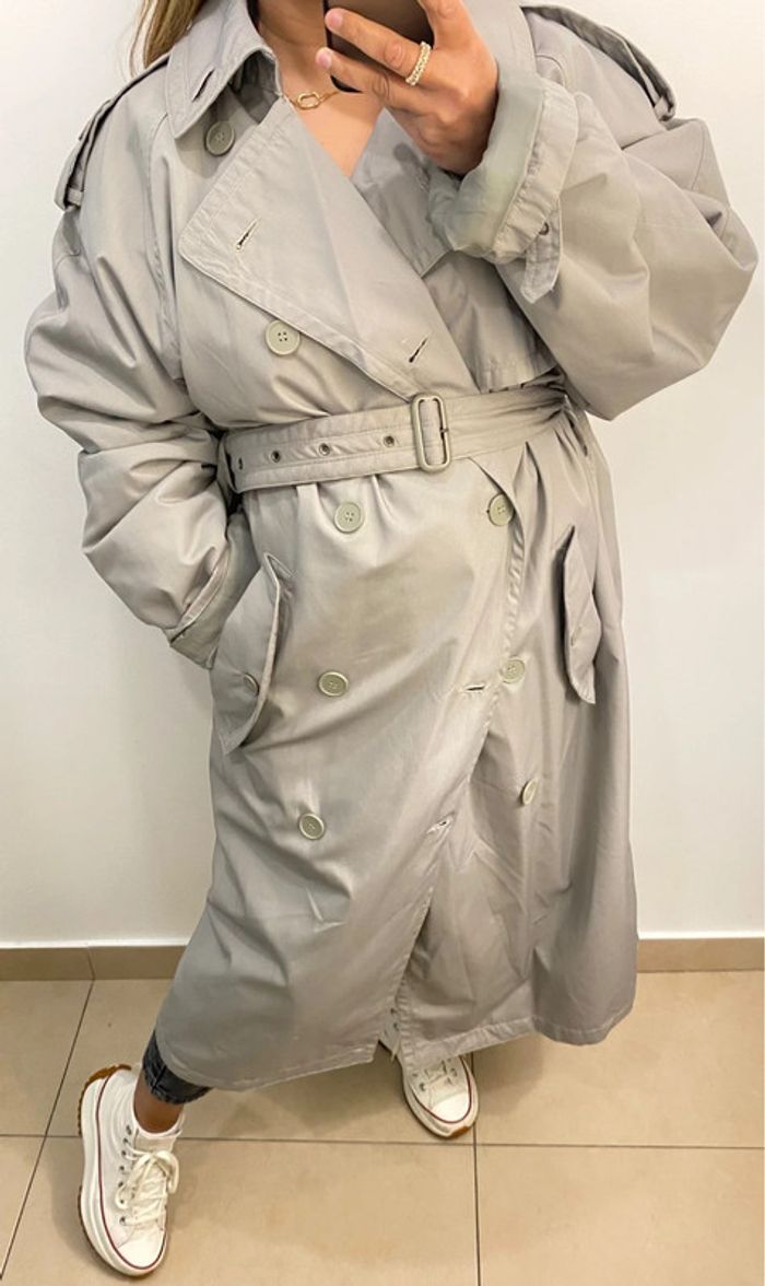 Trench Coat Long Mixte Taille 40-42 Coupe Loose - photo numéro 8