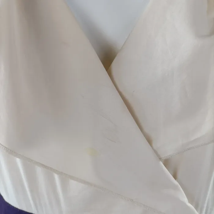 Robe BCBG Max Azria taille 36 crème et violet boutons style rétro chic A1351 - photo numéro 4