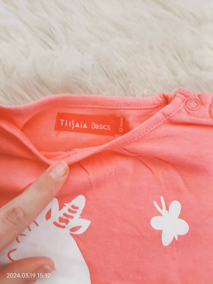 T-shirt licorne tissaia 12 mois - photo numéro 3