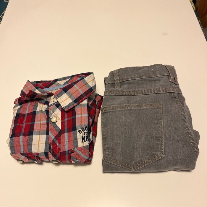 Chemisier Jean Léger, Manches Retroussables, Bleached