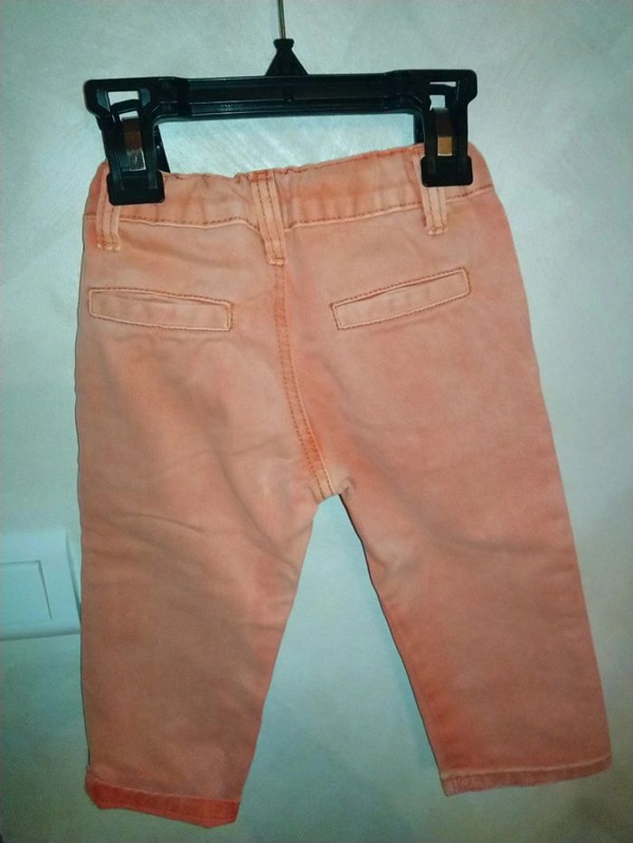 Superbe jeans orange bicolore ikks taille 12 mois - photo numéro 7