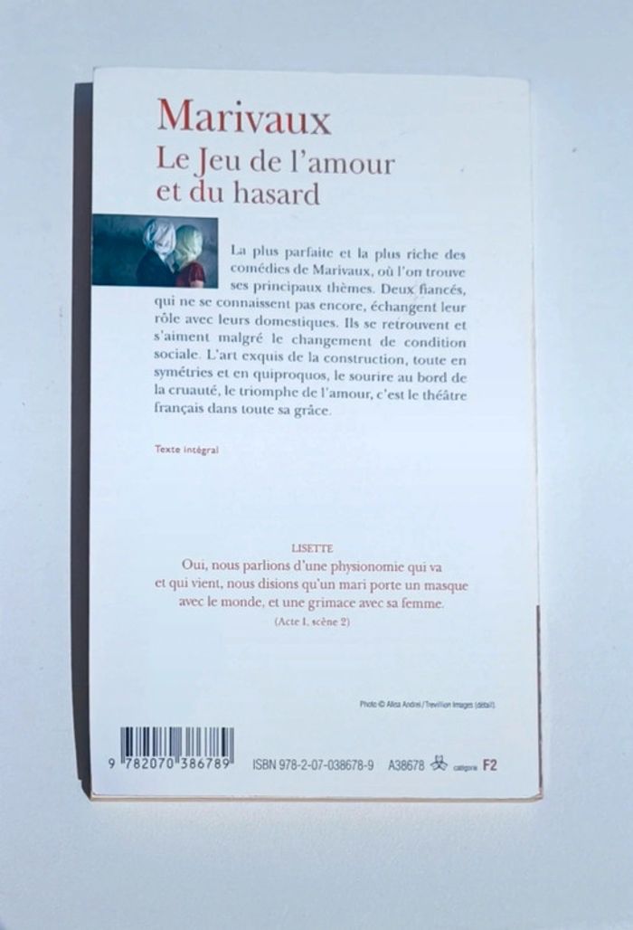 Livre le jeu de l'amour et du hasard - photo numéro 2
