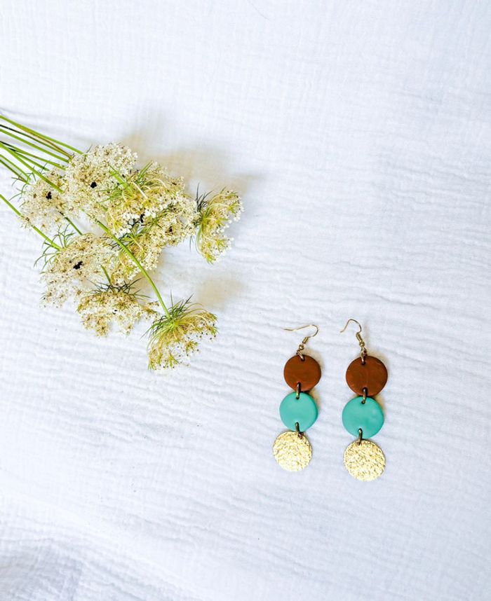Paire boucle d’oreille en argile polymère