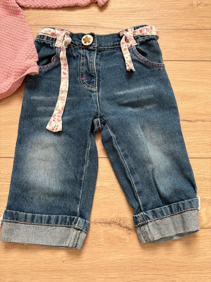 Ensemble bébé fille peu porté – Jean+ pull - photo numéro 2