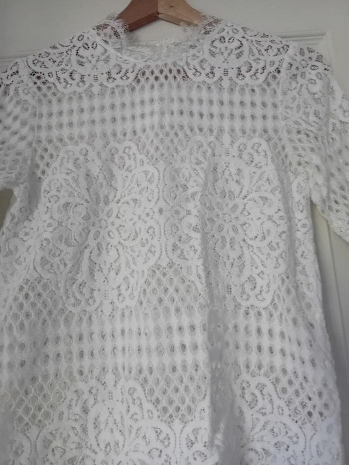 Magnifique haut blouse dentelle zara taille M - photo numéro 5
