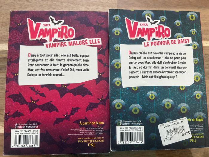 lot de 2 livres chica vampiro gulli numéro 1 et 2 le pouvoir de daisy et vampire malgré elle - photo numéro 3