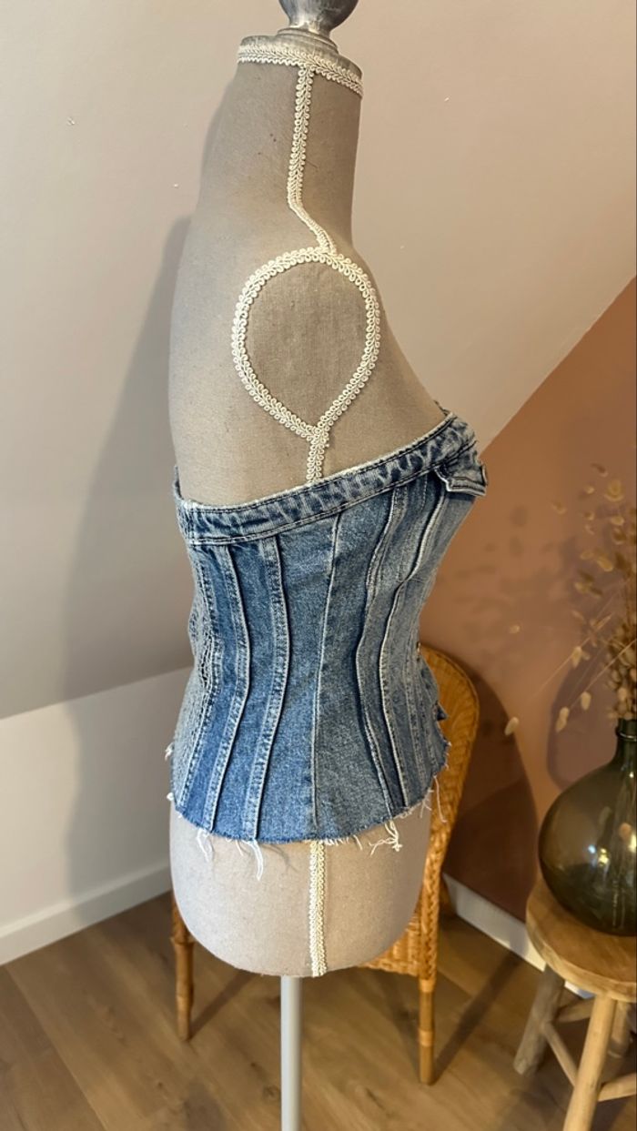 💜 Bustier en jeans bleu clair Zara taille S 💜 - photo numéro 8