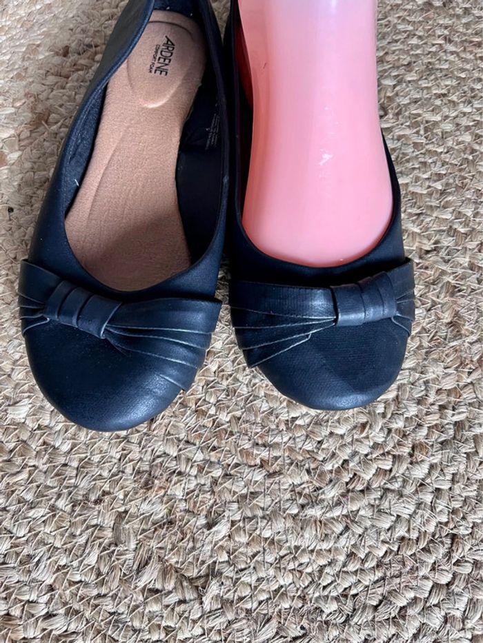 Chaussure plate taille 38 noir plisser sur le devant - photo numéro 2