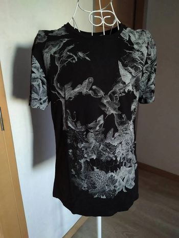 T shirt noir imprimé blanc zara man