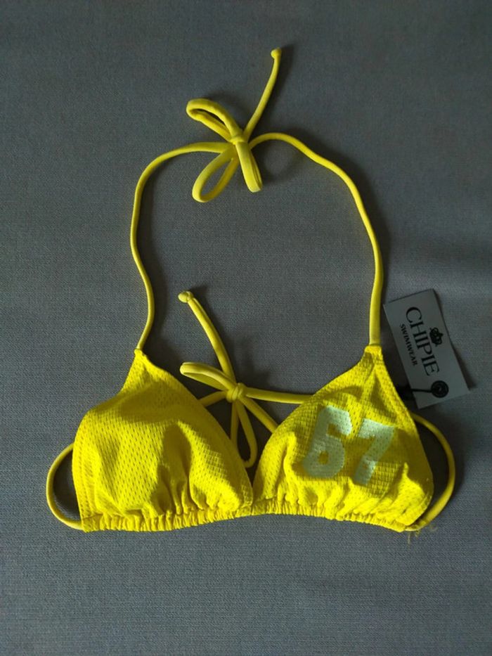 Haut de bikini jaune fluo – Chipie – Taille XS - photo numéro 8