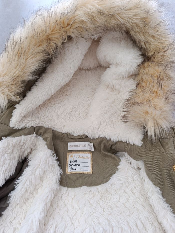 Manteau fourré capuche fille kaki Orchestra - photo numéro 4