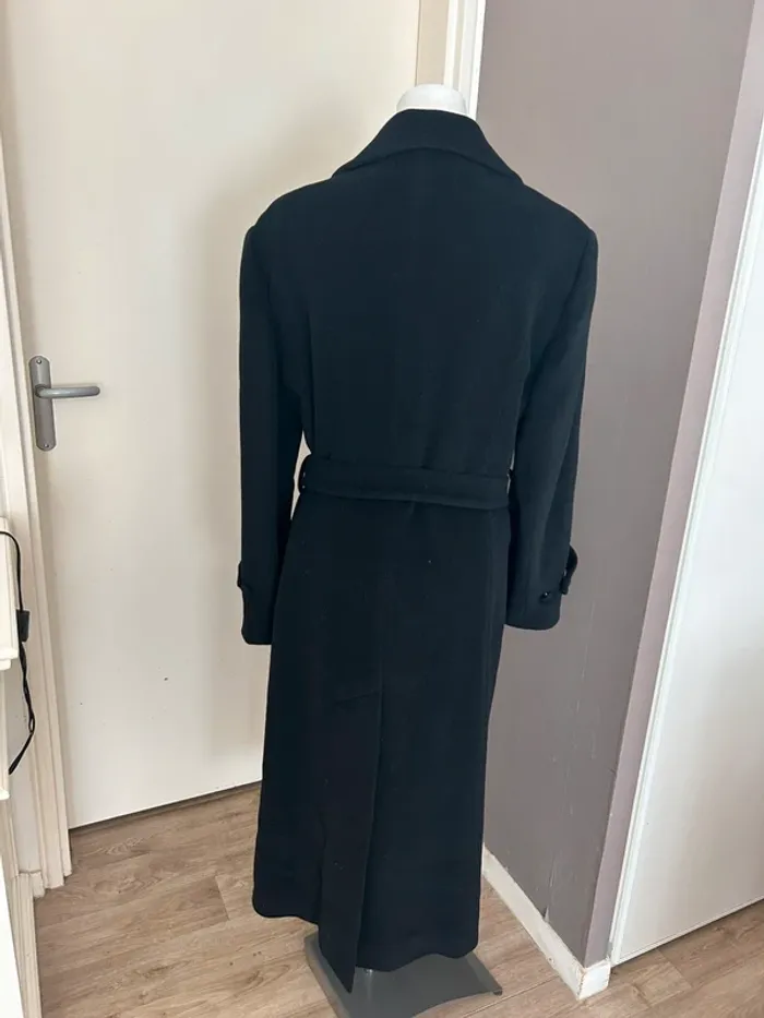 Constantin,caban manteau long noir laine, angora, cachemire , femme, taille 42 - photo numéro 6