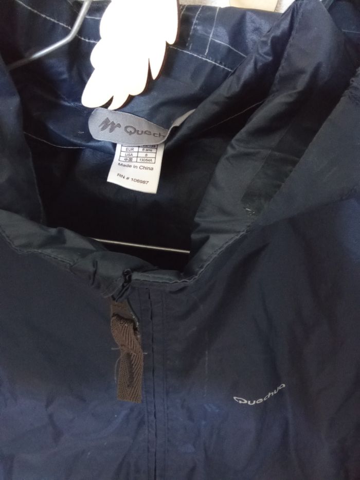 Veste kway mi saison automne capuche couleur bleu marine taille 8 ans - photo numéro 4