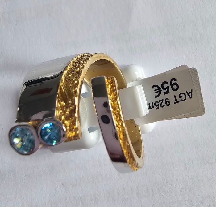Bague en argent 925 mil, neuf avec étiquette, taille 57 - photo numéro 1