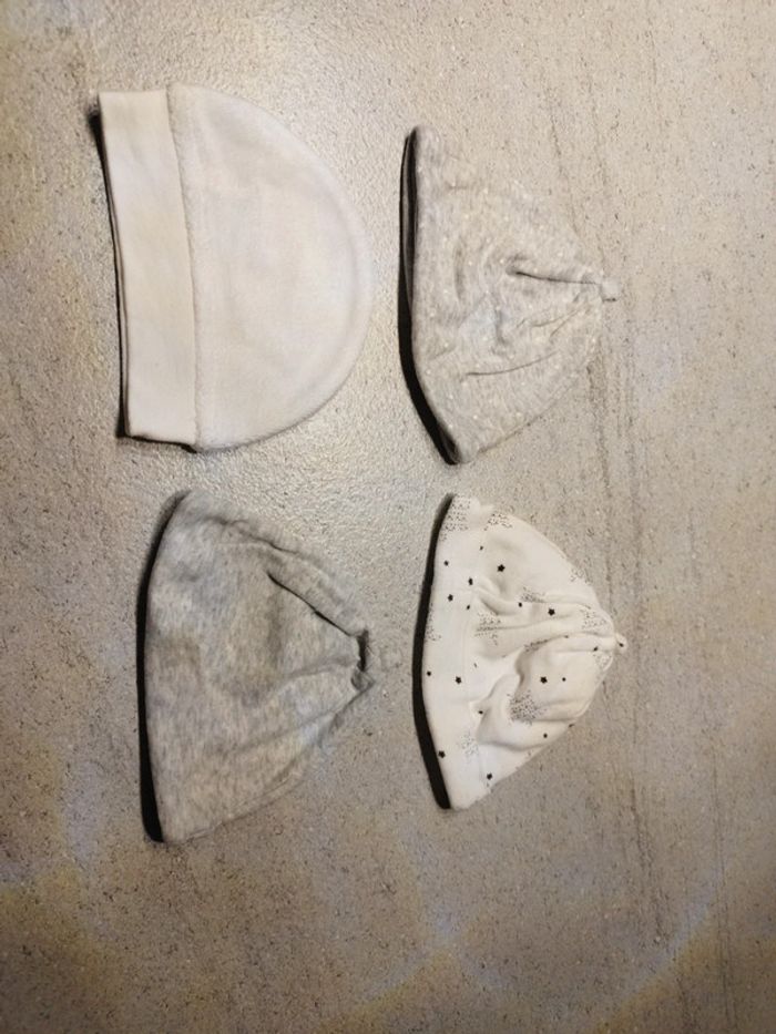 Lot de 4 bonnets de naissance - photo numéro 2