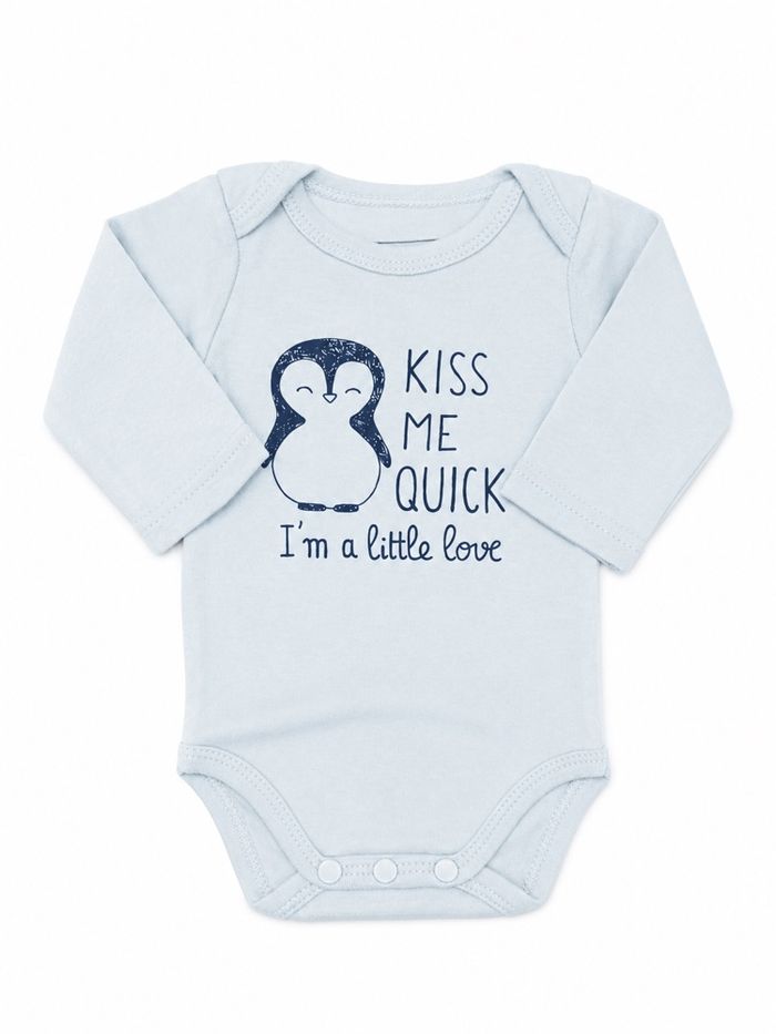 Body bébé manches longues bleu clair