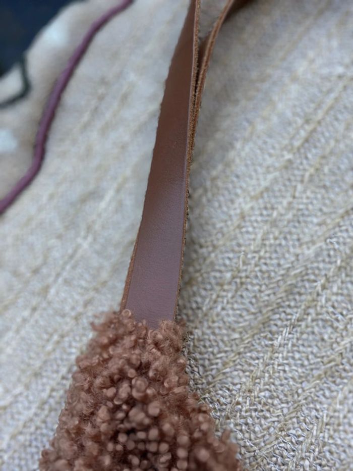 Sac fourre-tout bouclette avec anses en cuir Borse In Pelle - photo numéro 7