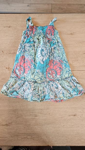 Robe courte à bretelles turquoise à flerus, Mexx, 6 ans, nickel