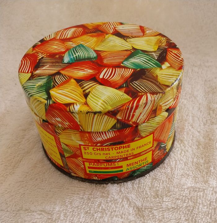 Ancienne boite métal de bonbons Berlingots St Christophe Carpentras déco vintage - photo numéro 2