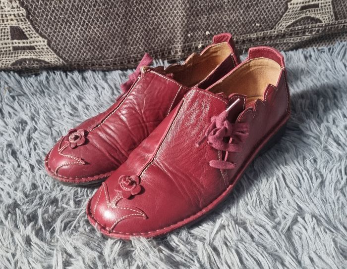 Chaussure cuir rouge bordeaux 40