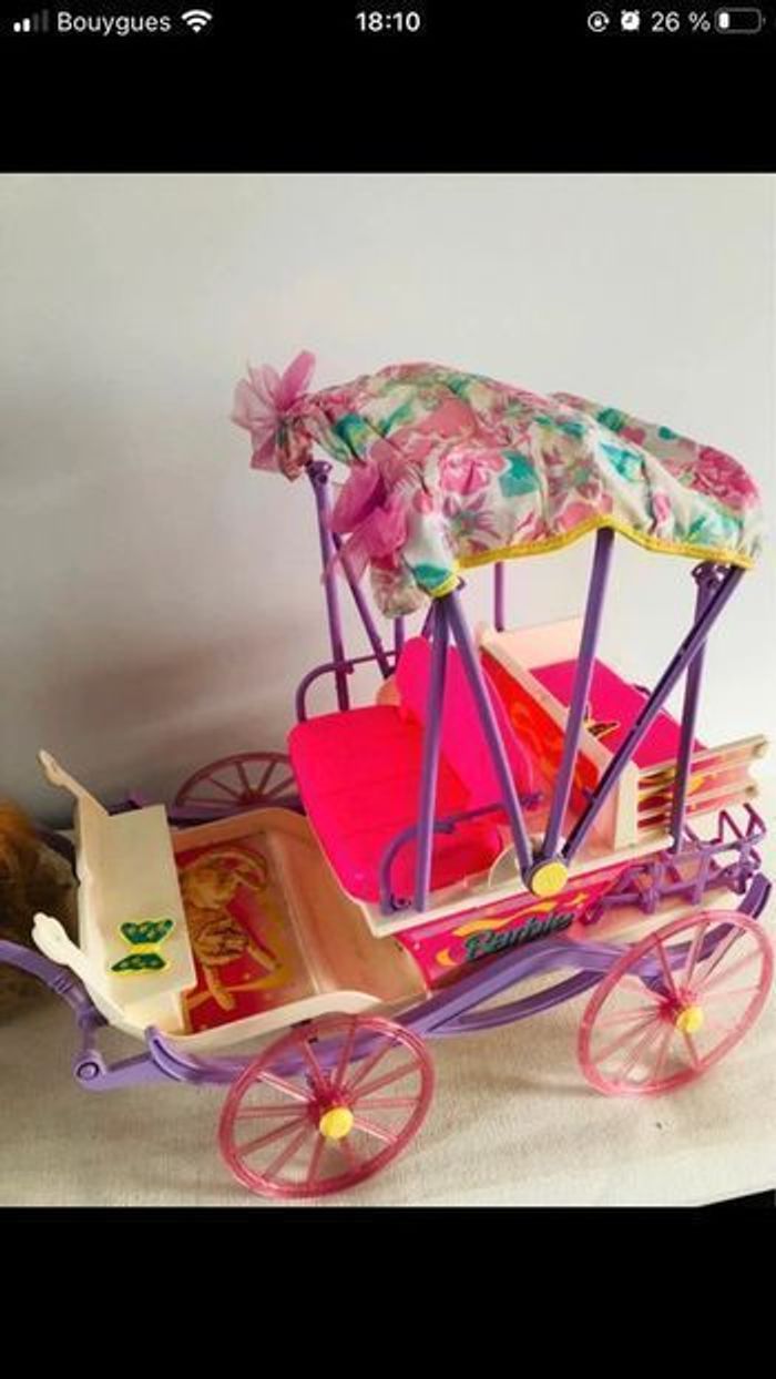 Barbie vintage années 90 cheval et sa calèche - photo numéro 20