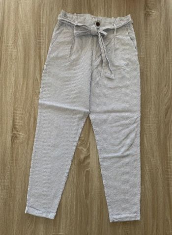 Pantalon paper bag rayé