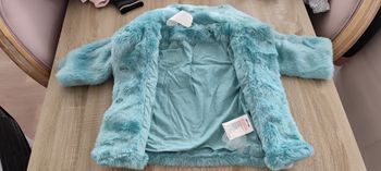 SUPERBE MANTEAU 18 MOIS FOURRURE CHAUD ADORABLE TRES CHIC