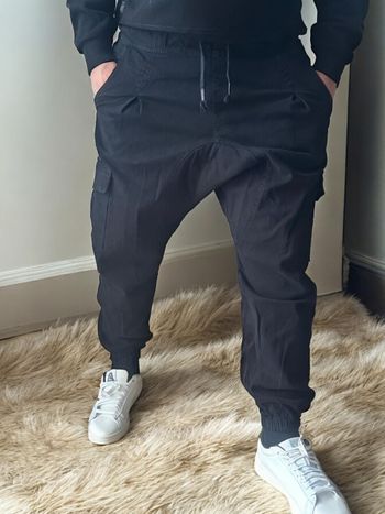 Sarwal Cargo Noir - Style Urbain et Confort Décontracté