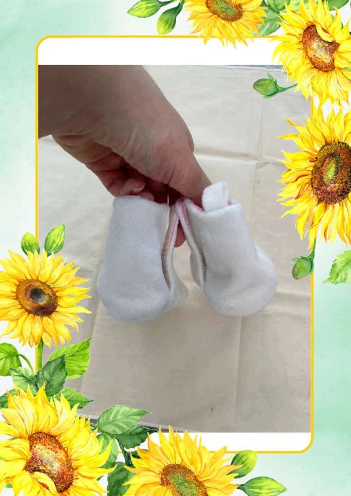 Chaussons blancs roses Gémo 9 12 mois - photo numéro 7
