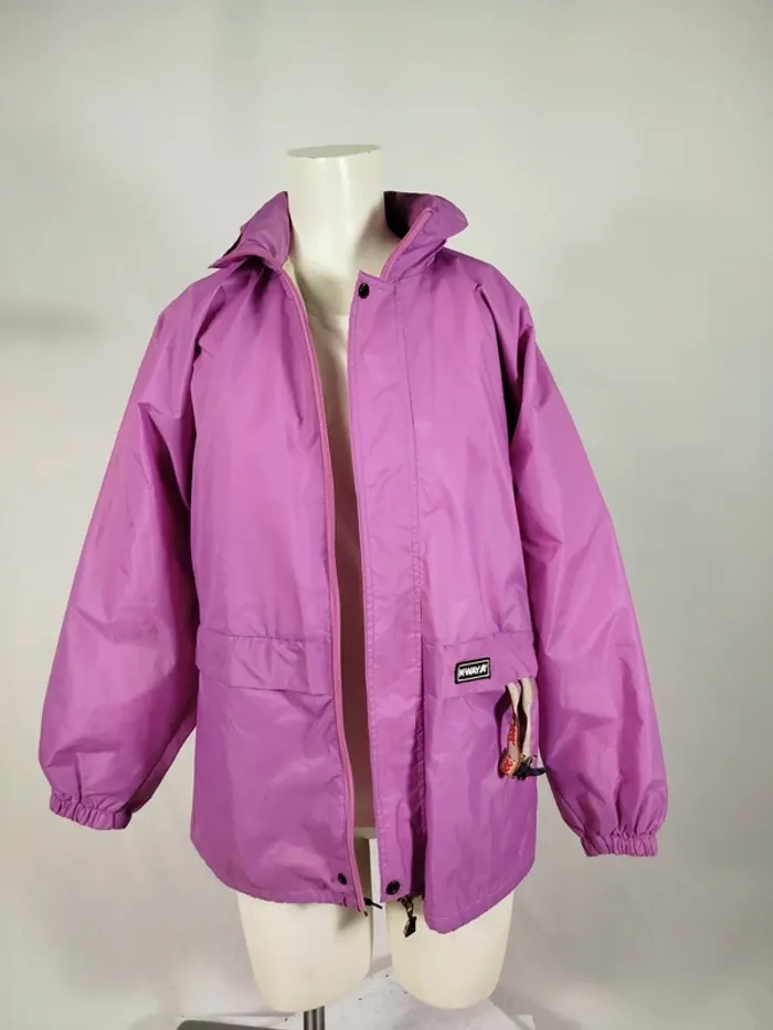 Kway vintage rose / violet - color bloc / coupe-vent imperméable vintage A257