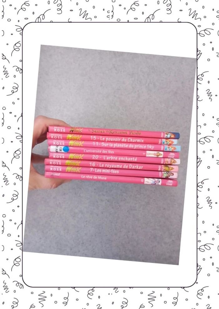Lot 8 livres Winx bibliothèque rose - photo numéro 2