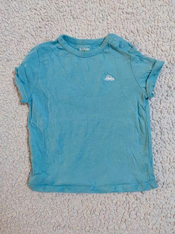 T-shirt bleu ciel voiture T.9 mois