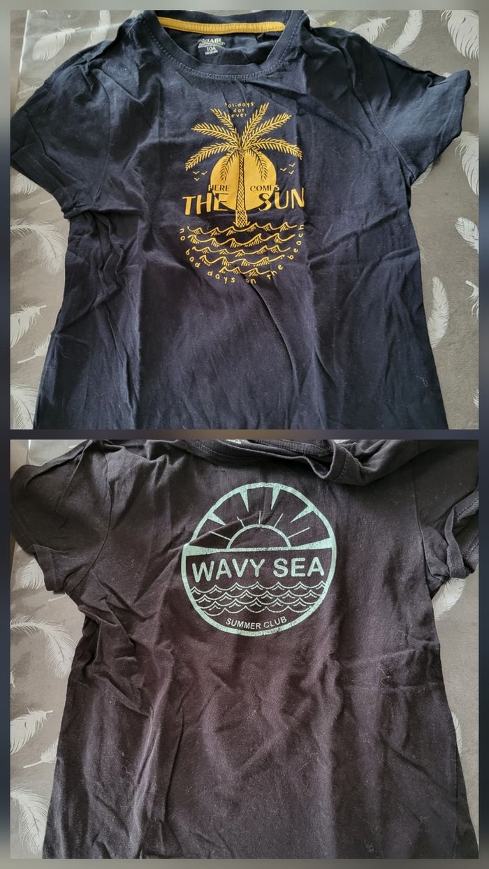 Lot de 2 tee-shirts manches courtes thème mer 🌊