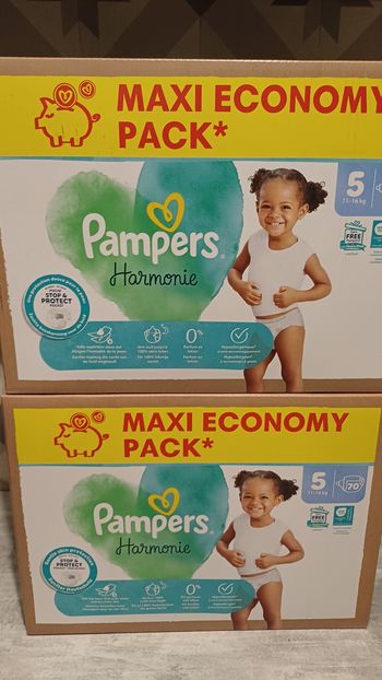 2 carton de couche pampers harmonie taille 5