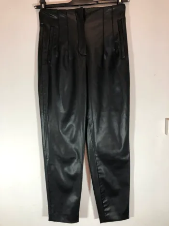Pantalon Simili, cuir Zara