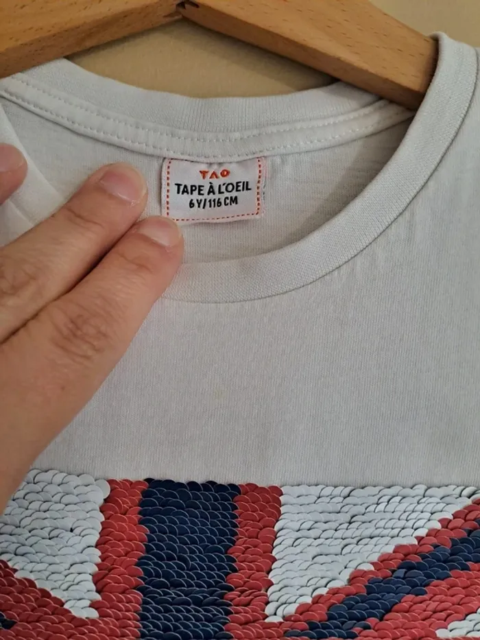 T-shirt garçon 6 ans sequins réversibles tao 1 micro tache prix mini - photo numéro 4