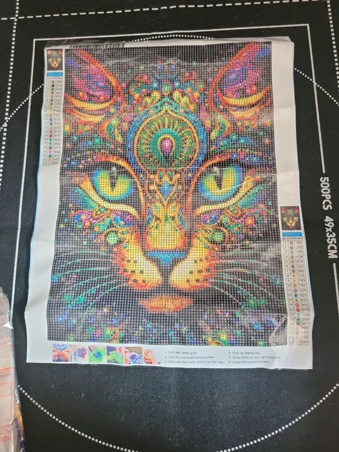 Diamond painting tête de chat