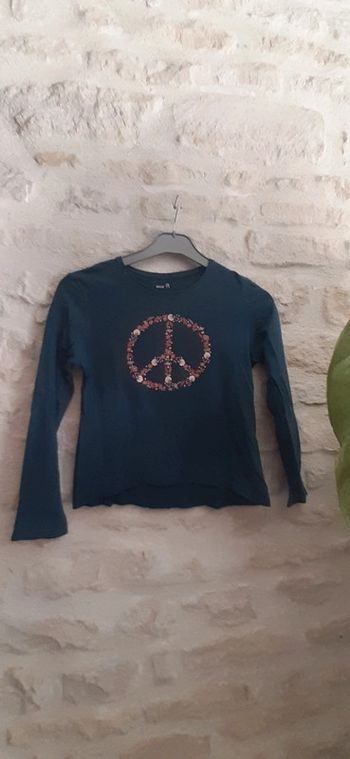 Haut manches longues 12 ans bleu canard