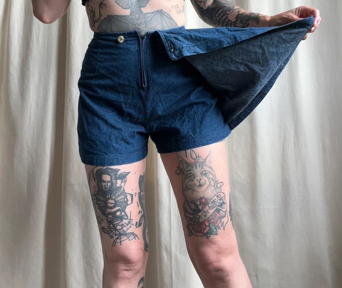 Short jupe jeans 100% coton vintage y2k denim - Taille XS - photo numéro 4