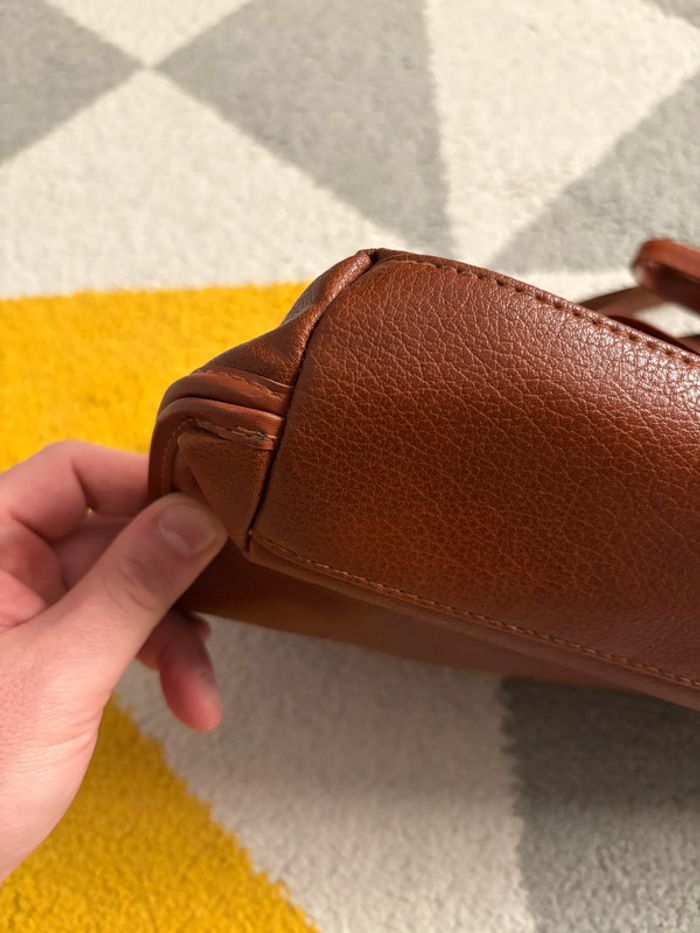 Sac à main vintage Lorenzo en cuir couleur marron - photo numéro 9