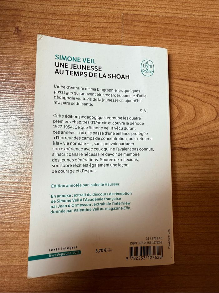 Livre Simone veil extrait d’une vie - photo numéro 3