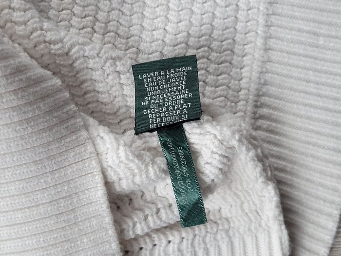 Pull Ralph Lauren coton maille blanc - excellent état- Taille M court - photo numéro 7