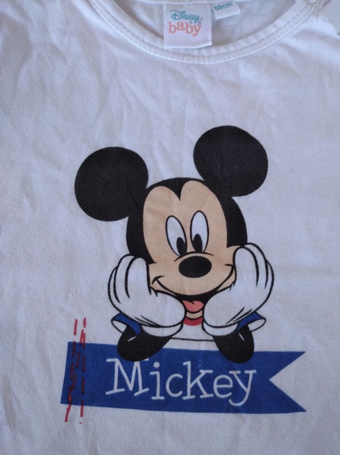 Tee shirt chemise manches courtes Garçon 6mois Mickey Disney Baby 100% coton - photo numéro 4