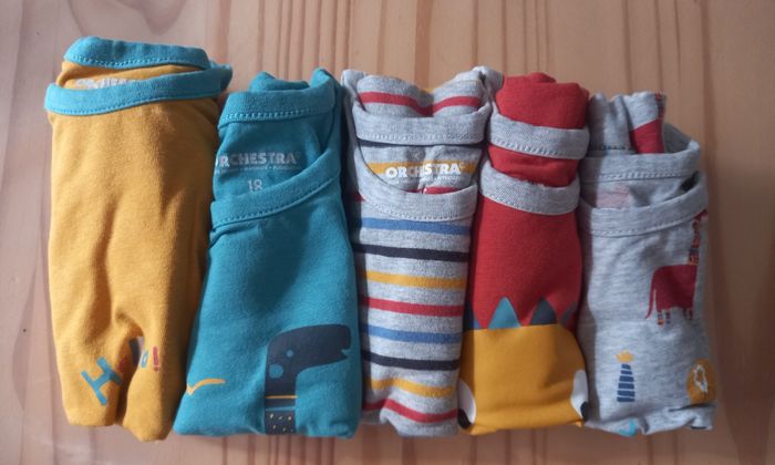 Lot de 5 bodys manches longues bébé - photo numéro 2
