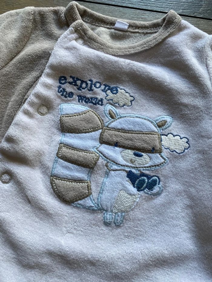 Pyjama grenouillère 1 mois marron beige écureuil - photo numéro 2