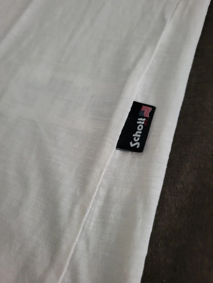 T-shirt Schott blanc 100% coton avec QR code - L - photo numéro 4
