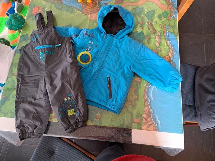 Ensemble combinaison salopette et Manteau Ski Polochon 2ans - photo numéro 2
