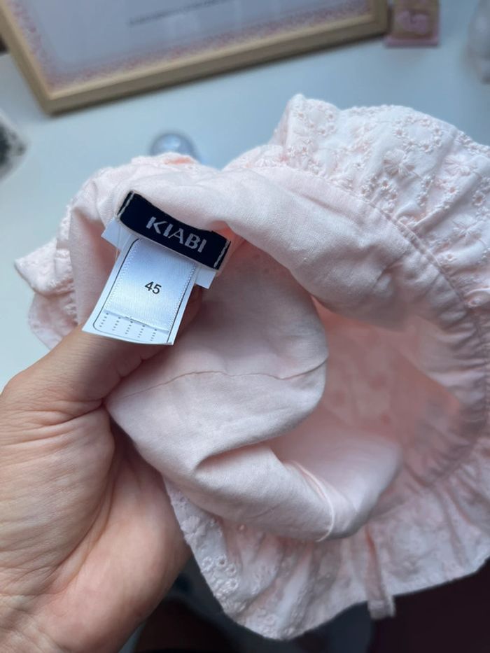 Chapeau été fille rose pale 45cm - photo numéro 3