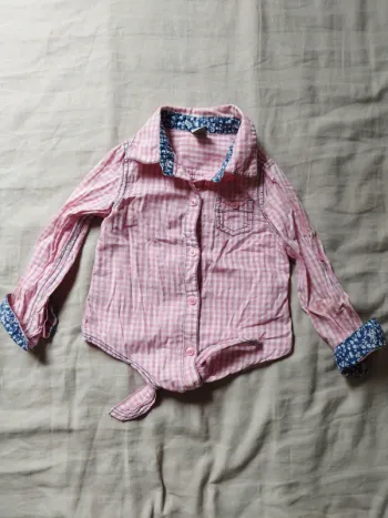 Chemise carreaux roses tape a l'oeil 4 ans