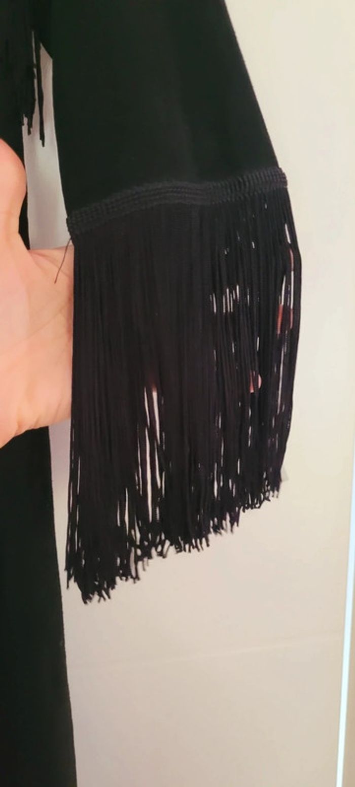 Robe courte noire Zara effet daim avec franges parfait état taille M - photo numéro 3